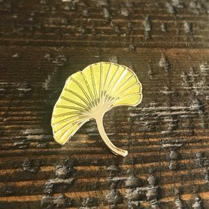 Gingko Leaf Gold on Gold Pin Brooch NEW! 1114